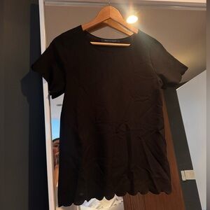 French connection T-shirt with scalloped edges size XS